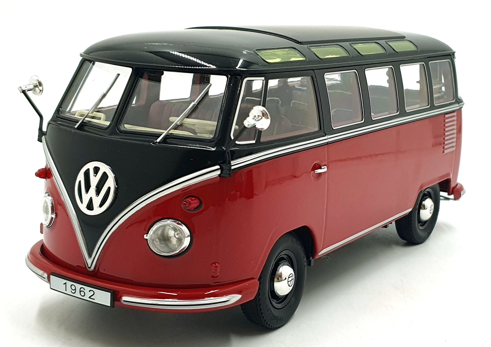 KK Scale 1/18 Scale KKDC180153 - 1962 Volkswagen T1 B Samba - Red/Black