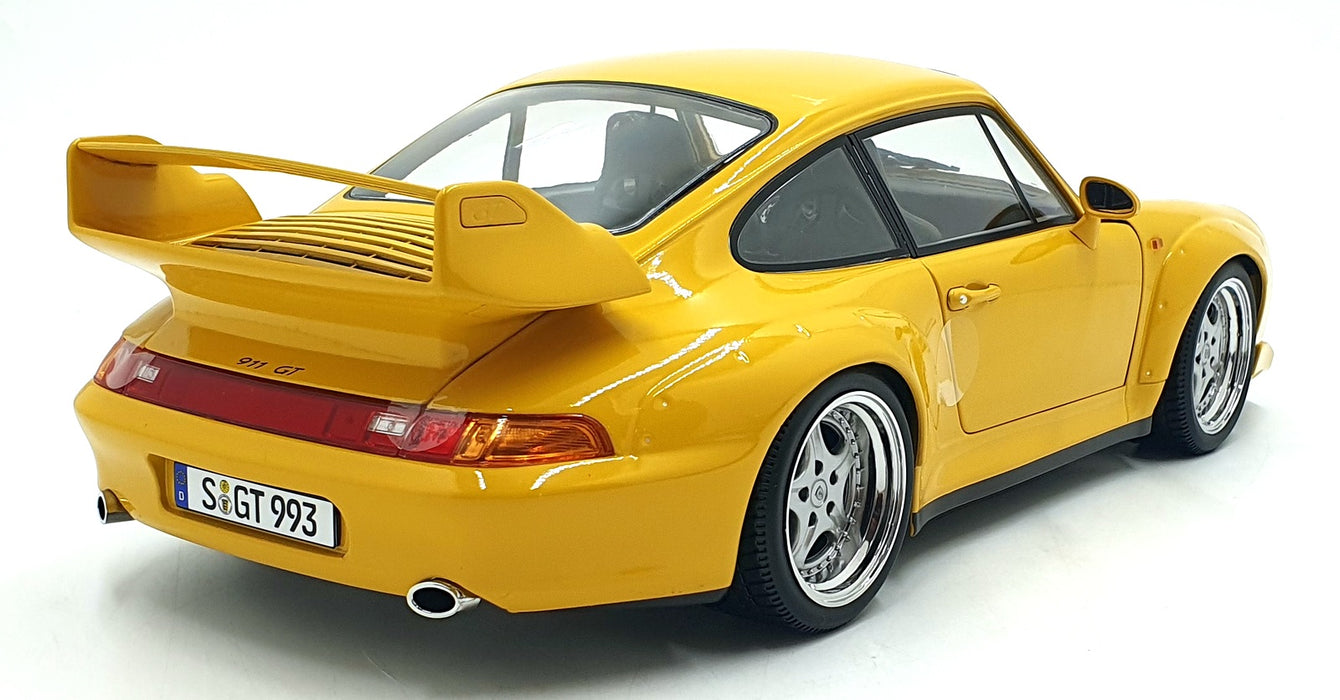 KK Scale 1/12 Scale KKDC120282S - 1996 Porsche 911 993 GT2 Coupe - Yellow