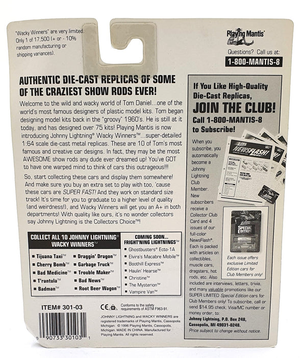 Johnny Lightning 1/64 Scale 301-03 - Wacky Winners Bad Medicine - Green