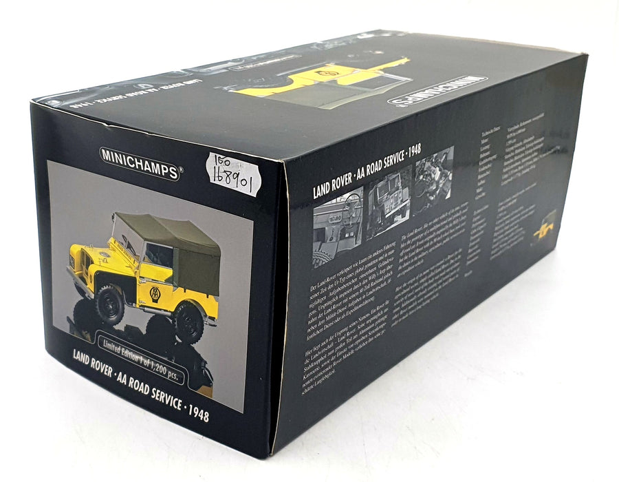 Minichamps 1/18 Scale Diecast 150 168901 Land Rover AA Road Service 1948 Yellow