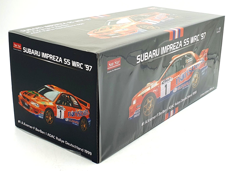 Sun Star 1/18 Diecast 5782 - Subaru Impreza S5 WRC'97 #1 ADAC Rally 1999