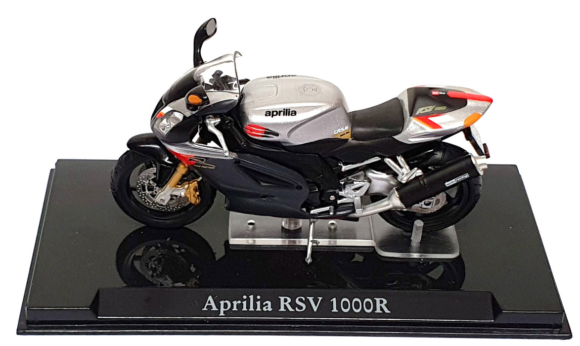 Atlas Editions 1/24 Scale 4 110 103 - Aprilia RSV 1000R Motorbike - Black/Silver