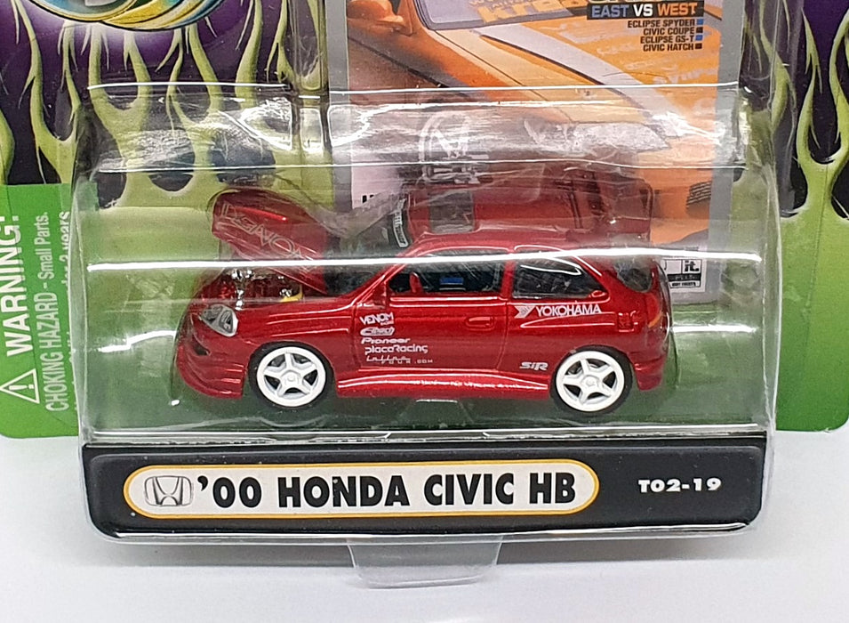 Muscle Machines 1/64 Scale 71181 T02-19 - 2000 Honda Civic HB - Red