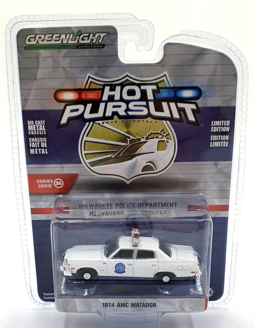 Greenlight 1/64 Scale 42930-A - 1974 AMC Matador Milwaukee Police Department