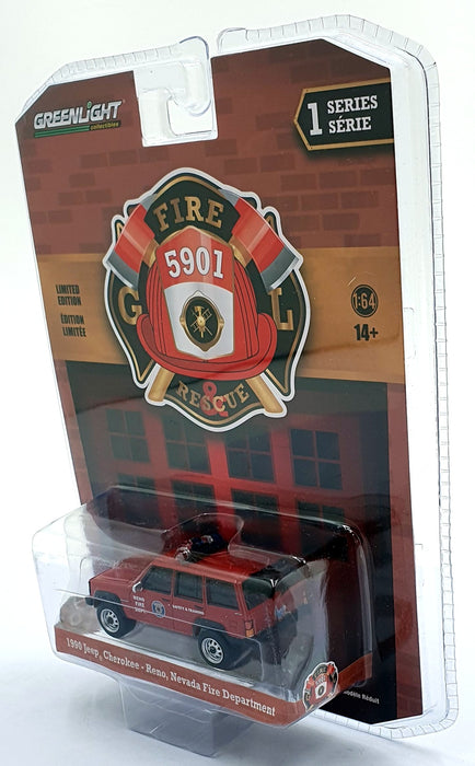 Greenlight 1/64 Scale 67010-D - 1990 Jeep Cherokee - Reno Nevada Fire Department