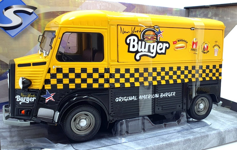 Solido 1/18 Scale 1804822 - 1969 Citroen Type HY NYC Burgers - Yellow/Black