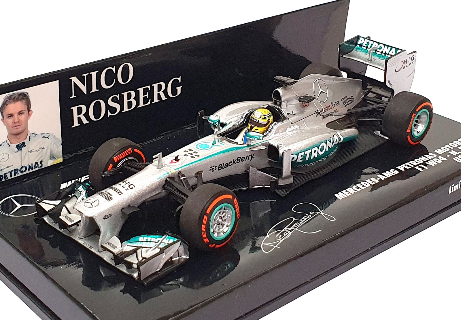 Minichamps 1/43 Scale 410 130209 - Mercedes AMG F1 W04 USA GP 2013 N. Rosberg