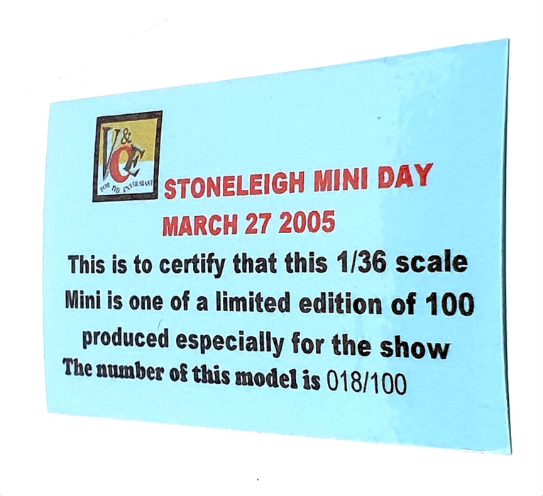 Corgi 1/36 Scale RW24 Mini 40 "Stoneleigh 2005" REWORKED #018 Of 100 ONLY