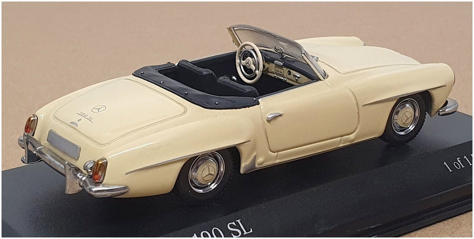 Minichamps 1/43 Scale 430033135 - 1955-62 Mercedes Benz 190 SL Cabrio - Ivory