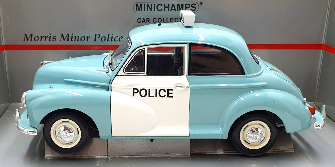 Minichamps 1/18 Scale Diecast 150 137090 - Morris Minor Police - Blue/White