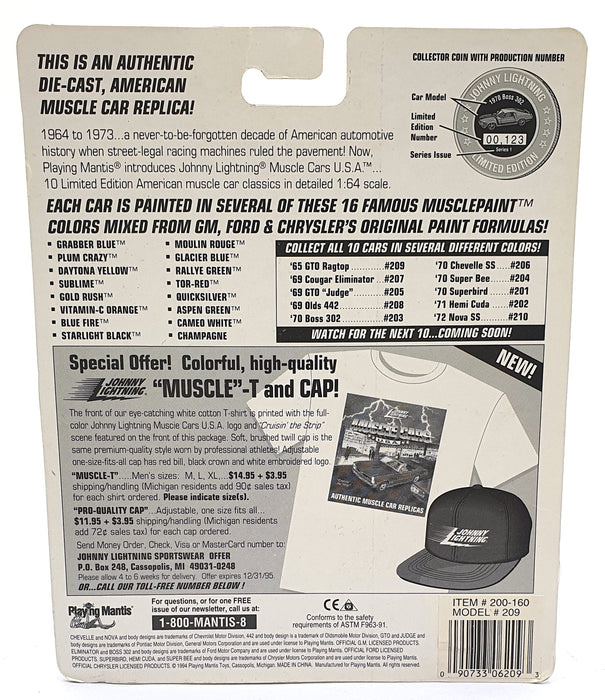 Johnny Lightning 1/64 Scale 200-160 - Muscle Cars 1965 Pontiac GTO - Silver