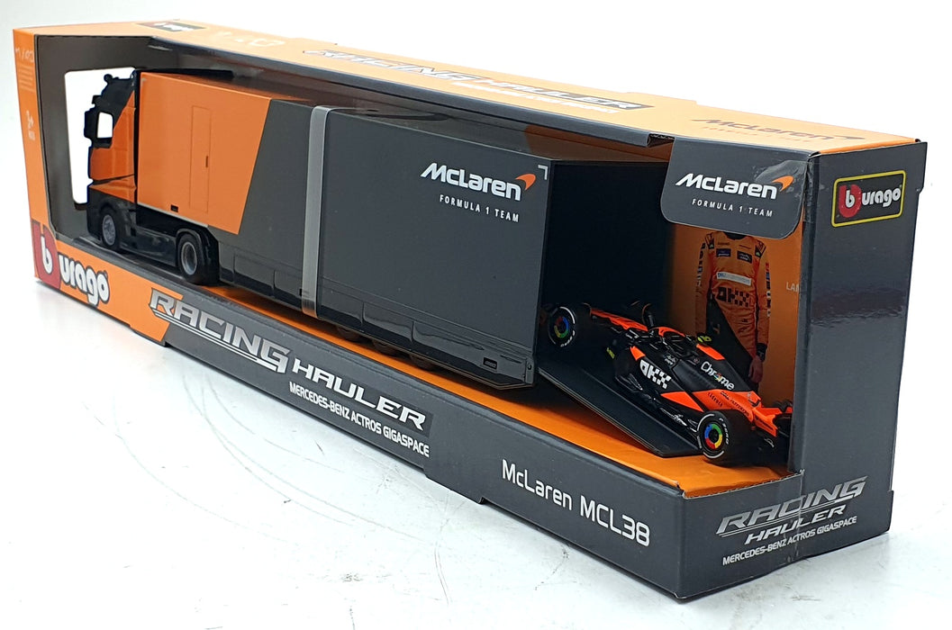 Burago 1/43 Scale 18-38401 - Mercedes Benz Actros Racing Hauler McLaren