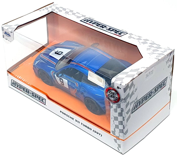 Jada Hyper-Spec 1/24 Scale 36372 - Porsche 911 Turbo (997) #9 Race Car - Blue
