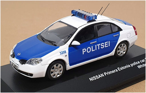 J Collection 1/43 Scale JC159 - 2004 Nissan Primera Estonia Police - White/Blue