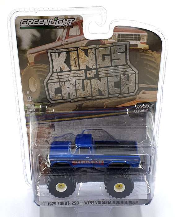 Greenlight 1/64 Scale 49090-E - 1979 Ford F-250 - West Virginia Mountaineer Blue