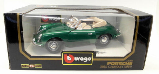 Burago 1/18 Scale Diecast 3051 Porsche 356B Cabriolet 1961 Met Green
