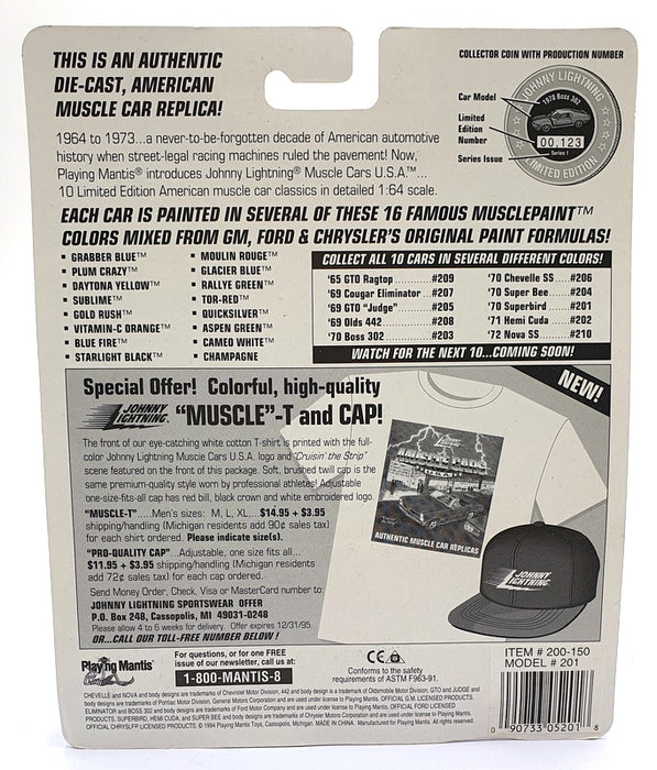 Johnny Lightning 1/64 Scale 200-150 - Muscle Cars 1970 Plymouth Superbird Yellow