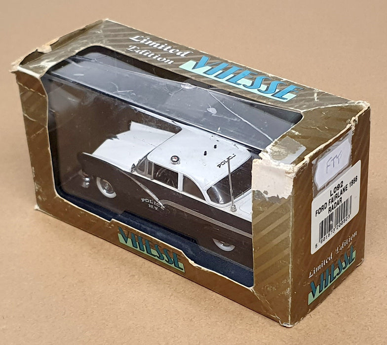 Vitesse 1/43 Scale L092 - 1956 Ford Fairlane Radar NY Police - Black/White