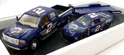 Action 1/24 Scale B249901025 Miller Lite Ford #2 Crew Cab NASCAR And Trailer