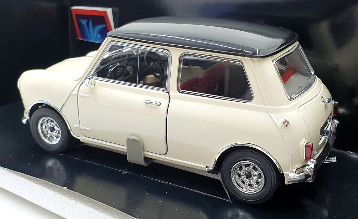 Solido 1/18 Scale Diecast  71821 - Austin Mini Cooper - Cream/Black Roof