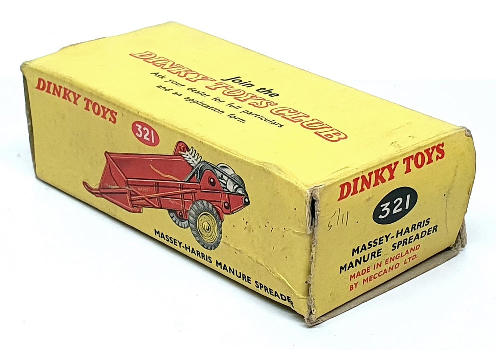 Dinky Toys Original Diecast 321 - Massey Harris Manure Spreader - Red