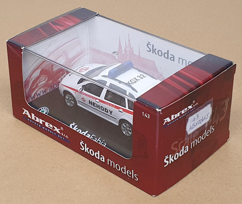 Abrex 1/43 Scale 143ABX004XJ - Skoda Fabia Prague Transport Police  - White/Red
