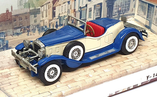 Matchbox Appx 10cm Long Diecast Y-14 - 1931 Stutz Bearcat - Blue/Cream