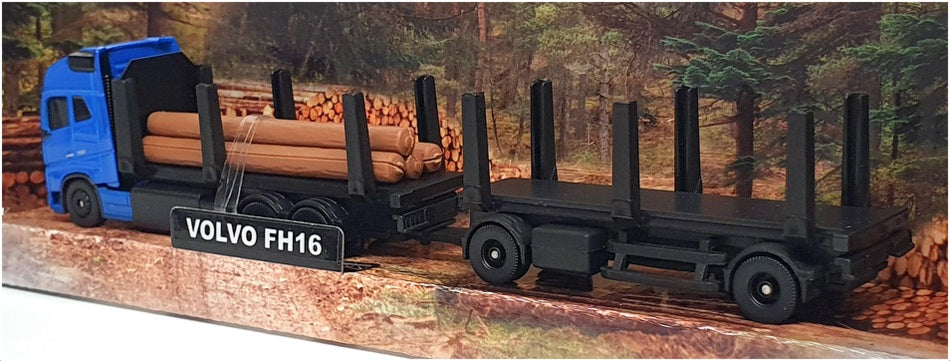 Maisto 11682 - Volvo FH16 Double Trailer With Logs - Blue