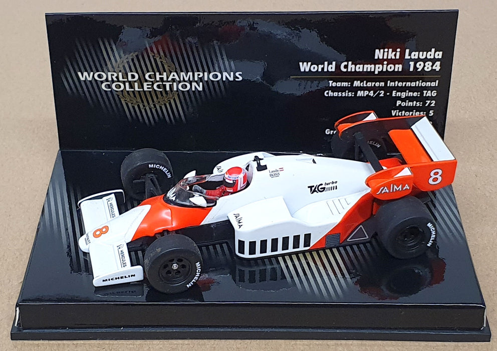 Minichamps 1/43 Scale 436 840008 - F1 McLaren MP4/2 World Champion 1984 Lauda