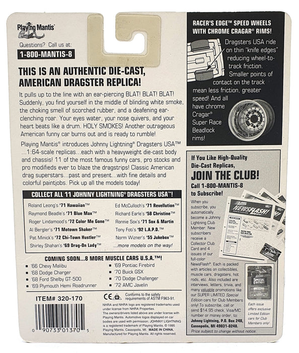 Johnny Lightning 1/64 Scale 320-170 Dragsters USA 1955 JukeBox - Norm Wizner