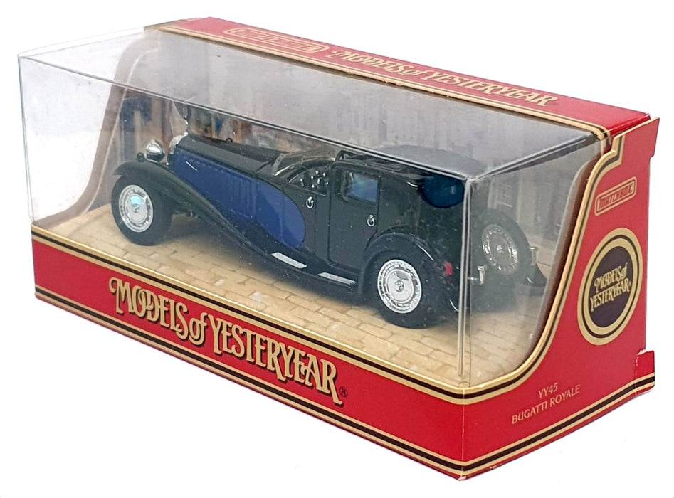 Matchbox Appx 12cm Long Diecast YY45 - Bugatti Royale - Black/Blue