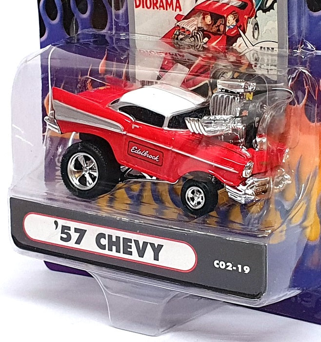 Muscle Machines 1/64 Scale 71171 C02-19 - 1957 Chevrolet Chevy - Red/White