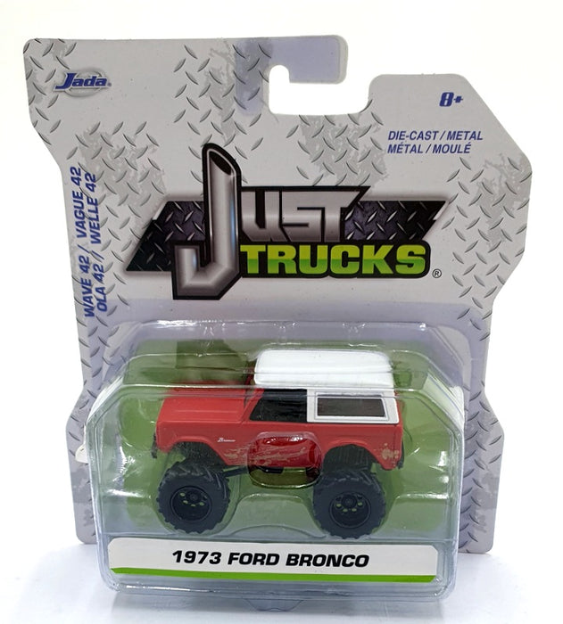 Jada Just Trucks 1/64 Scale 14020 - 1973 Ford Bronco Dirt Version - Red/White