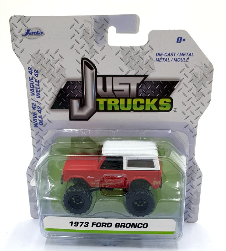 Jada Just Trucks 1/64 Scale 14020 - 1973 Ford Bronco Dirt Version - Red/White