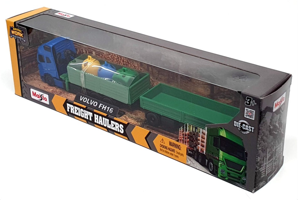 Maisto 11682 - Volvo FH16 Double Trailer With Load - Blue/Green