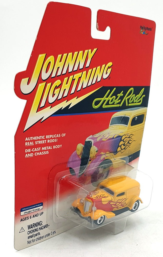 Johnny Lightning 1/64 Scale 442-03 Hot Rods 1933 Delivery Van - Yellow/Flames
