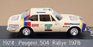 Solido 1/43 Scale 1924 - Peugeot 504 Coupe V6 #02 Rallye Bandama 1978 - White