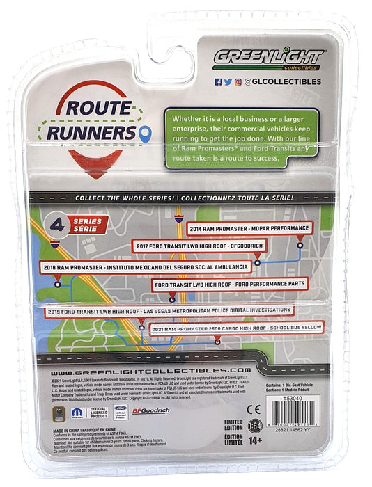 Greenlight 1/64 Scale 53040 - 2019 Ford Transit LWB High Roof - Blue/White