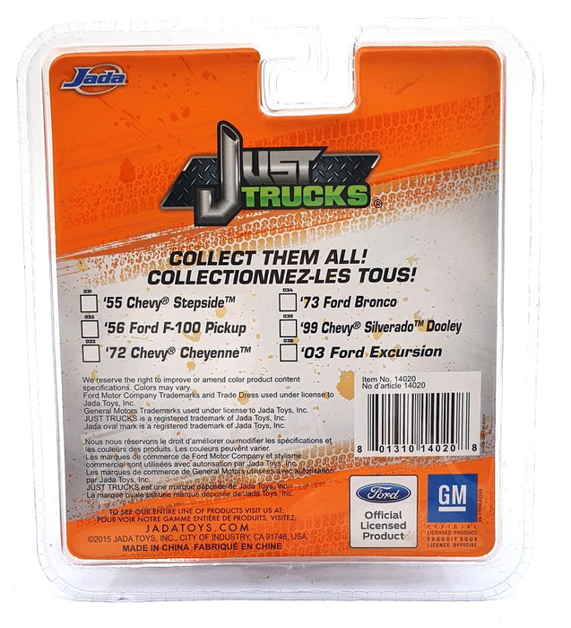 Jada Just Trucks 1/64 Scale 14020 1999 Chevy Silverado Dooley - Met. Green/White