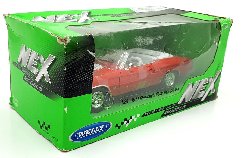 Welly NEX 1/24 Scale 22089W - 1971 Chevrolet Chevelle SS 454 - Orange/Red
