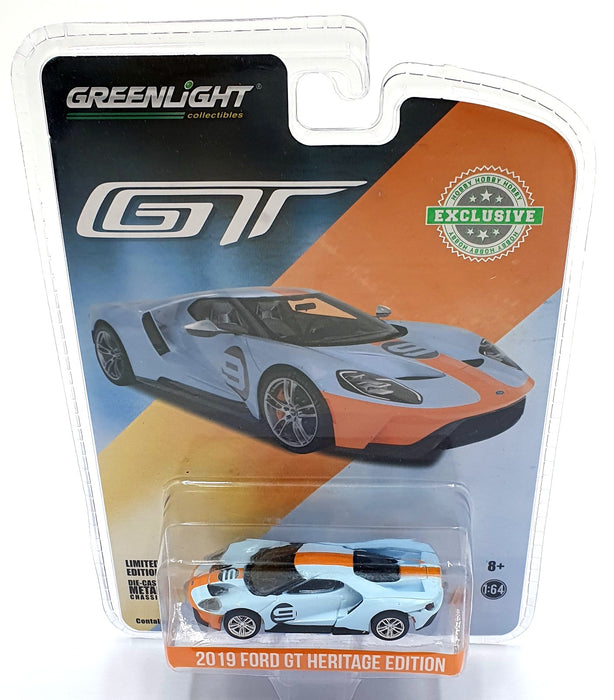 Greenlight 1/64 Scale 37230-E - 2017 Ford GT Heritage Edition - Blue/Orange