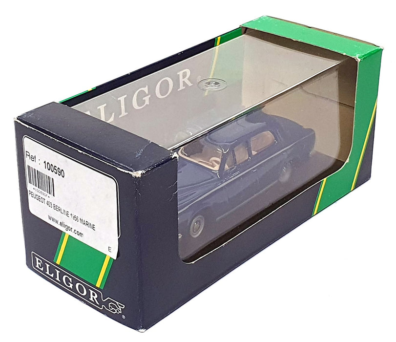 Eligor 1/43 Scale 100590 - 1956 Peugeot 403 Berline - Marine Blue