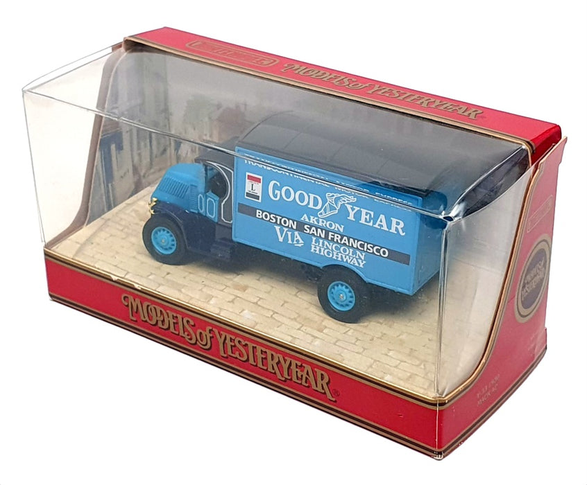 Matchbox Appx 10cm Long Diecast Y-33 - 1930 Mack AC Van "Goodyear" - Blue