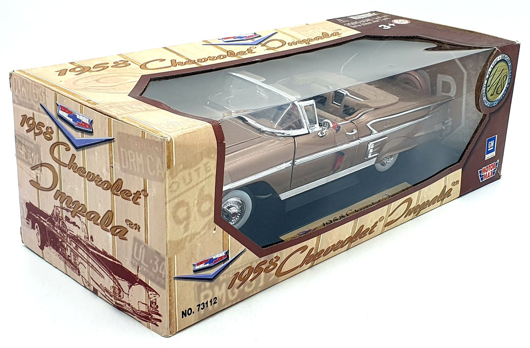 Motor Max 1/18 Scale Diecast 73112 - 1958 Chevrolet Impala - Met. Brown