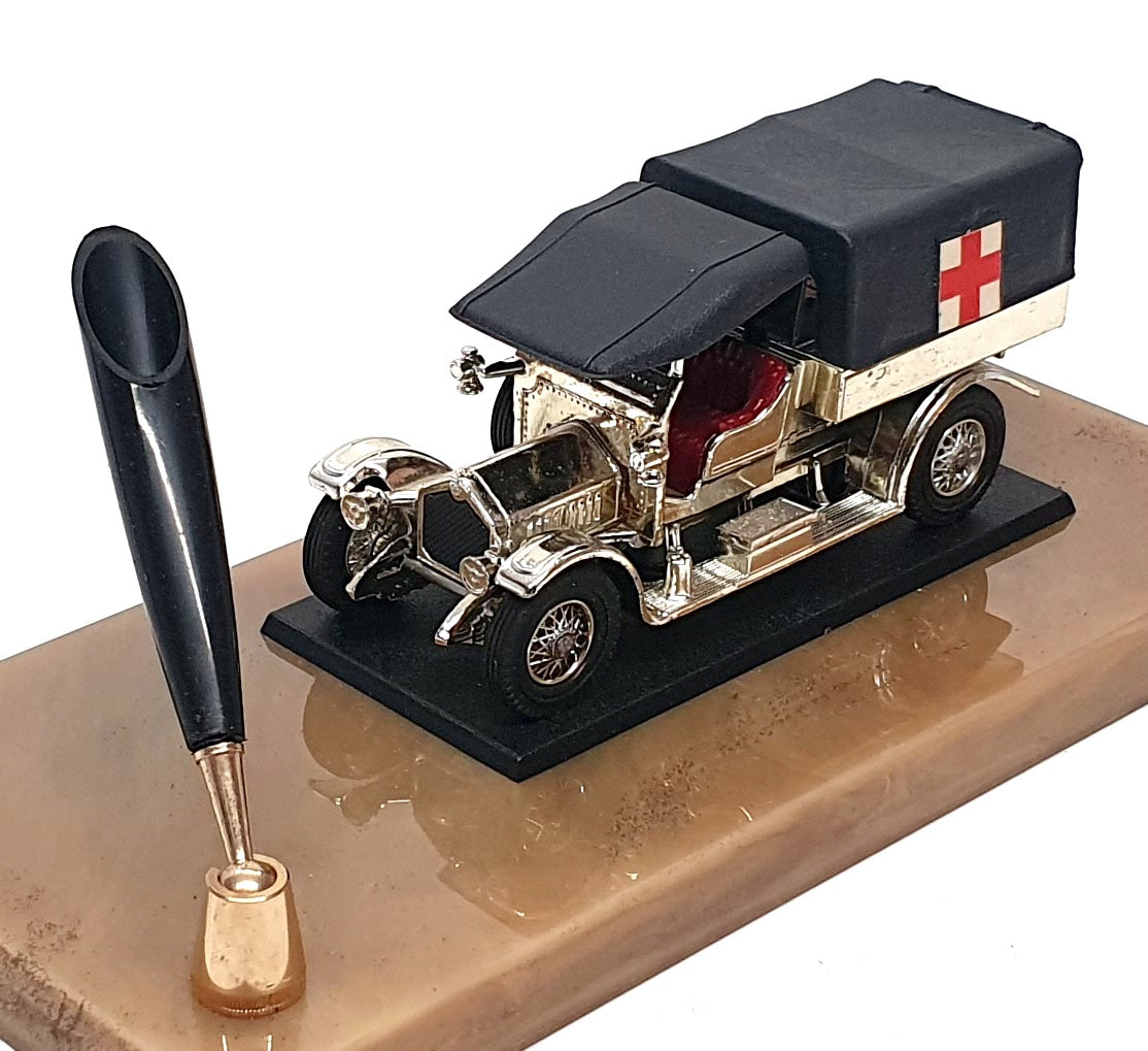 Matchbox MB1918C - 1918 Crossley On Plinth With Pen Holder - Chrome Silver