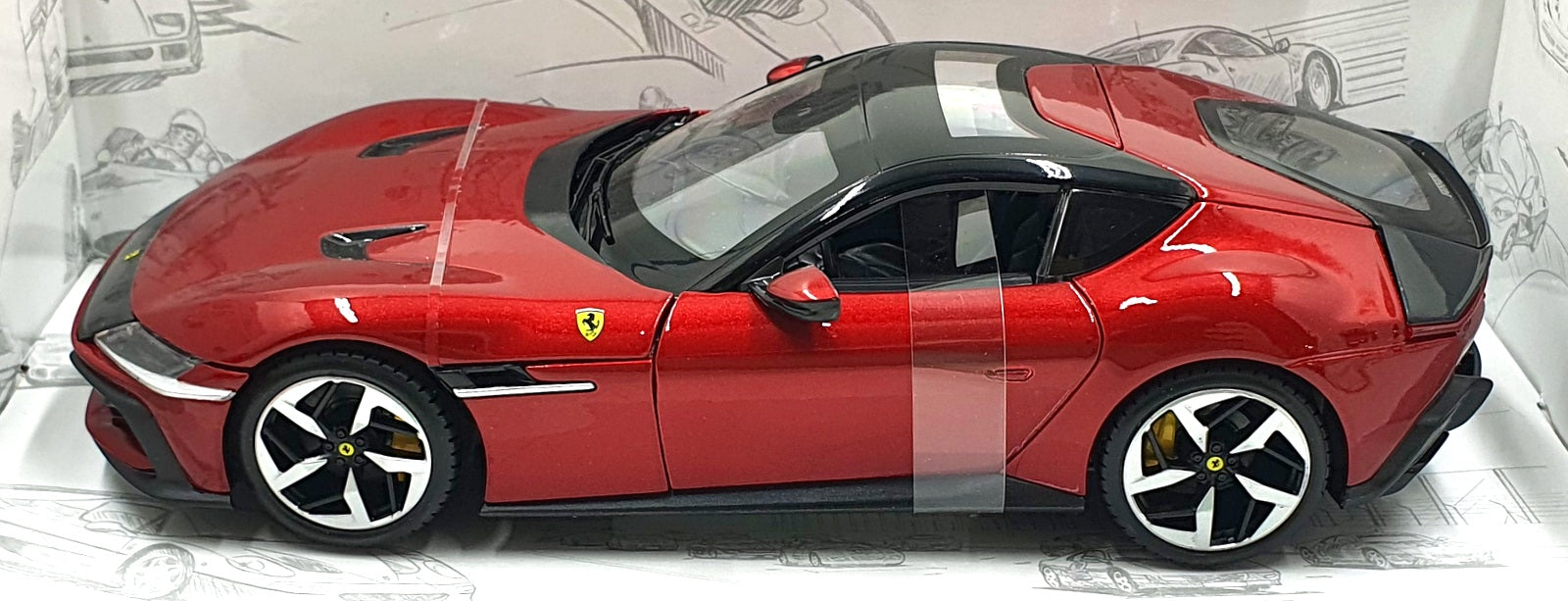 Burago 1/24 Scale Diecast 18-26033 - Ferrari 12 Cilindri - Met. Red