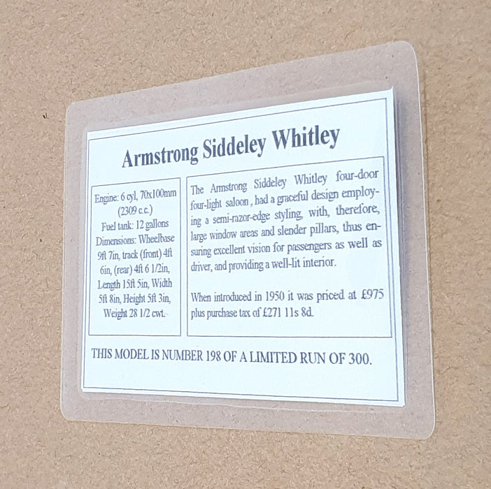 Crossway Models 1/43 Scale CCC01 - Armstrong Siddeley Whitley - Maroon