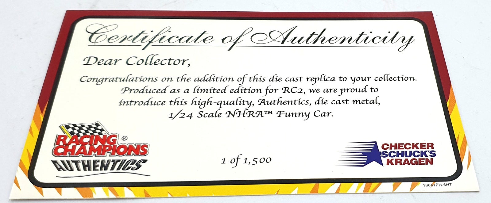 Racing Champions 1/24 Scale 18641PH - Chevrolet CSK NHRA Funny Car Dragster