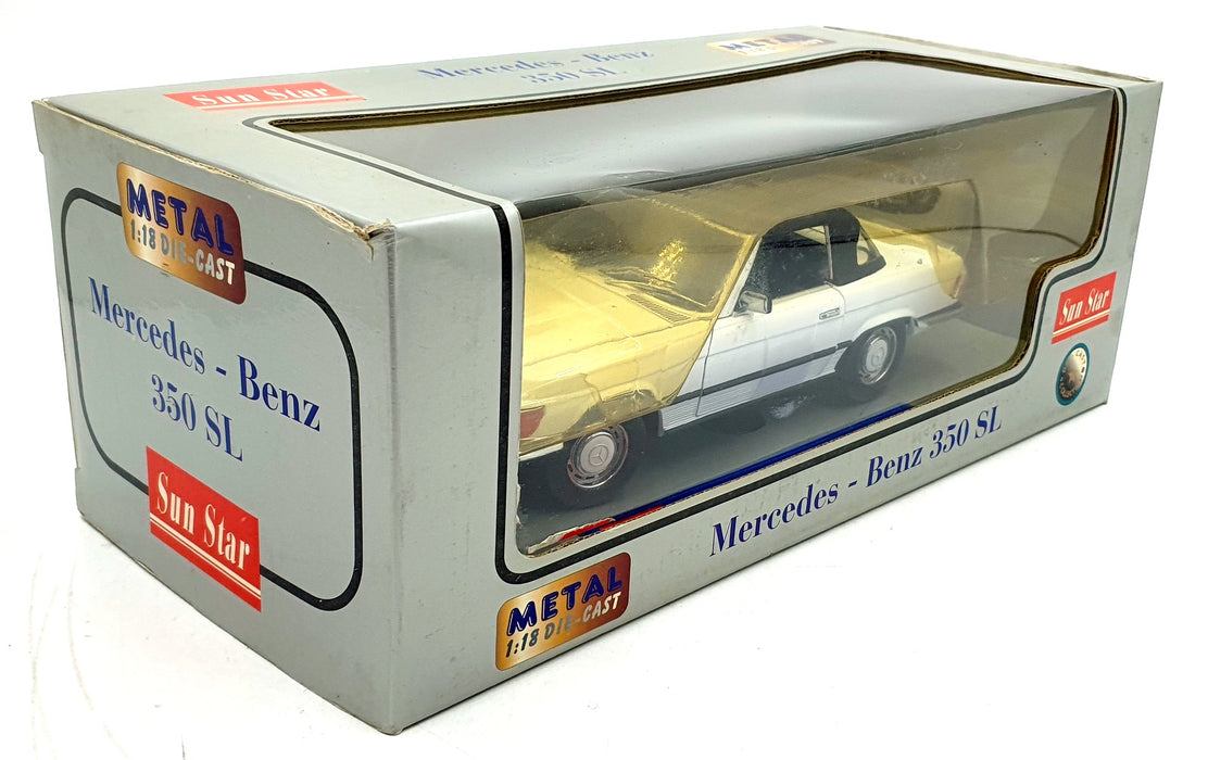 Sun Star 1/18 Scale Diecast 1140 - Mercedes Benz 350 SL - White