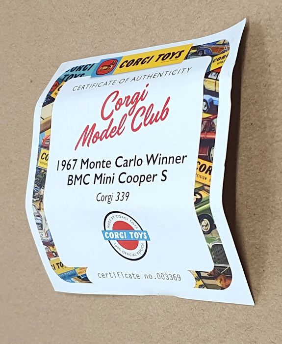 Corgi Toys 339 Reissue CD54321002 - BMC Mini Cooper S 1967 Monte Carlo Winner